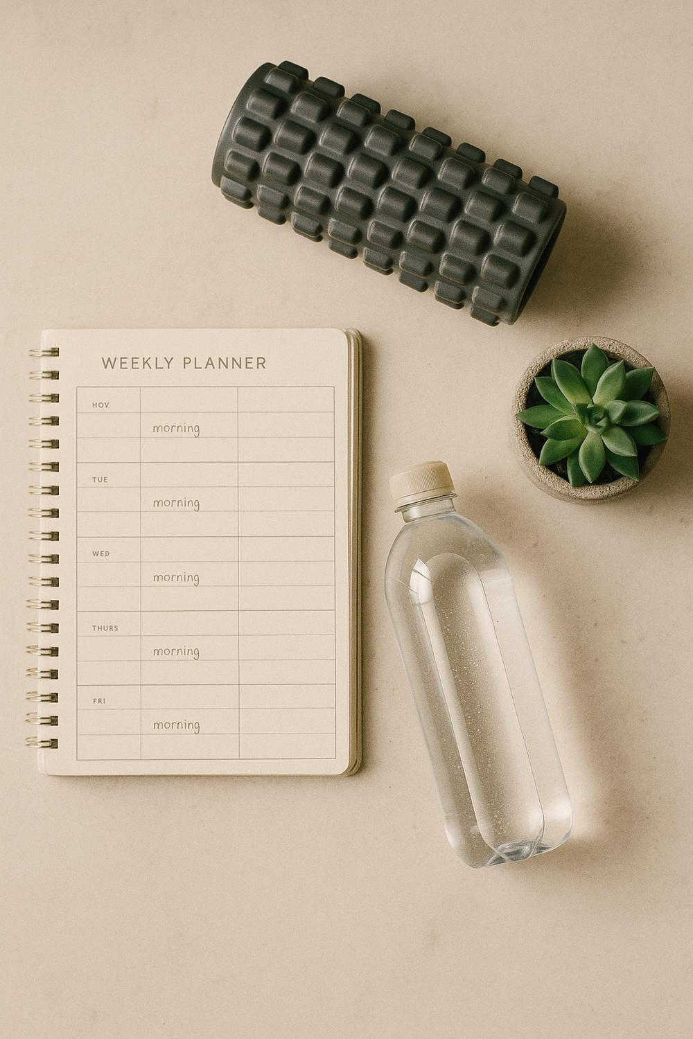 No text on the planner, no logos